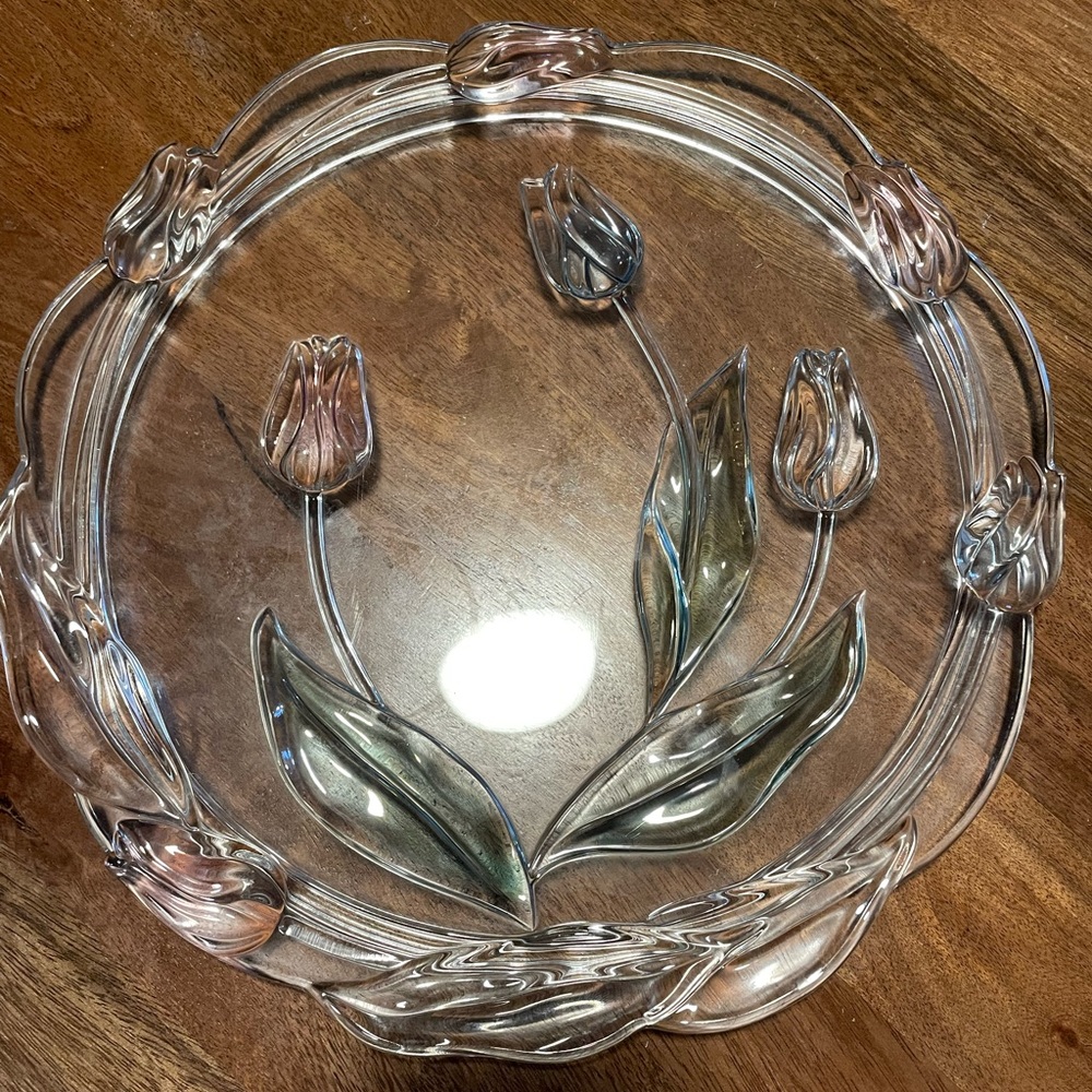 Crystal Tulip Cake Platter